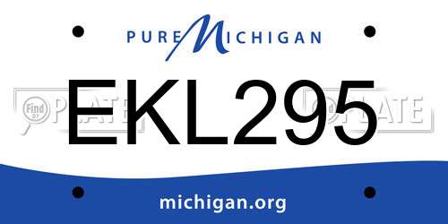 EKL295 Michigan License Plate
