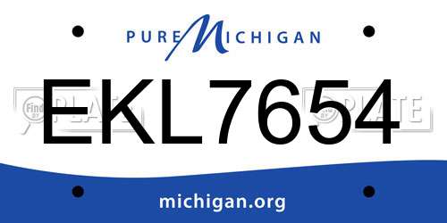 EKL7654 Michigan License Plate