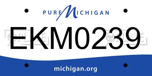 EKM0239 Michigan License Plate