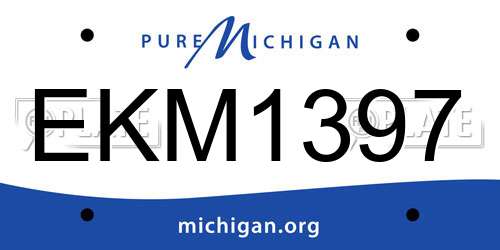 EKM1397 Michigan License Plate