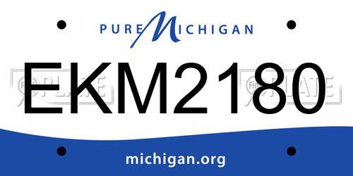 EKM2180 Michigan License Plate
