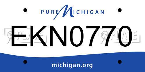 EKN0770 Michigan License Plate