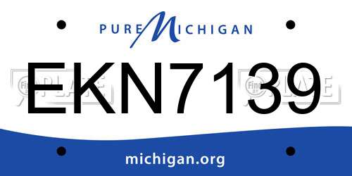 EKN7139 Michigan License Plate