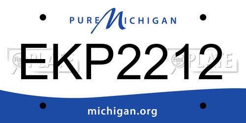 EKP2212 Michigan License Plate