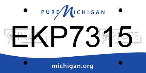 EKP7315 Michigan License Plate