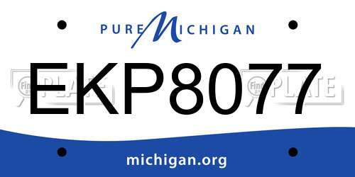 EKP8077 Michigan License Plate