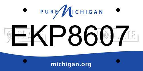 EKP8607 Michigan License Plate