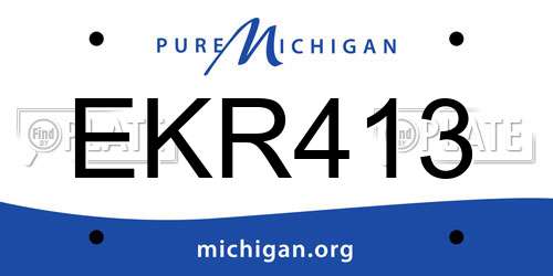 EKR413 Michigan License Plate