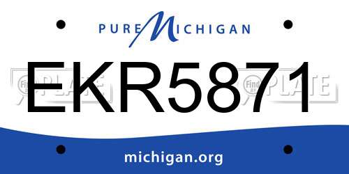 EKR5871 Michigan License Plate