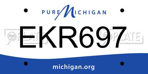 EKR697 Michigan License Plate