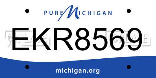 EKR8569 Michigan License Plate