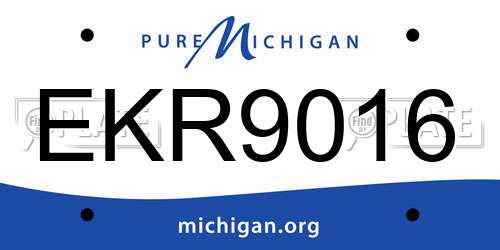 EKR9016 Michigan License Plate