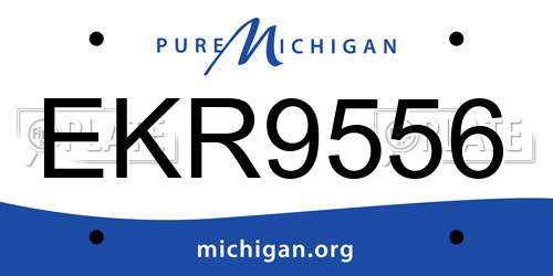 EKR9556 Michigan License Plate