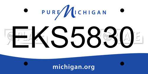 EKS5830 Michigan License Plate