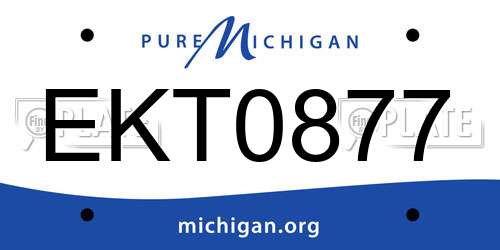 EKT0877 Michigan License Plate