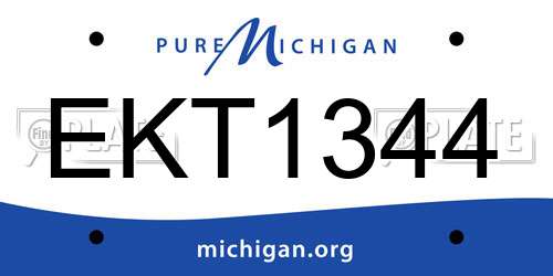 EKT1344 Michigan License Plate