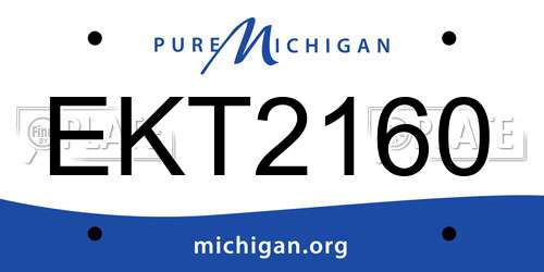 EKT2160 Michigan License Plate