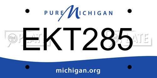 EKT285 Michigan License Plate