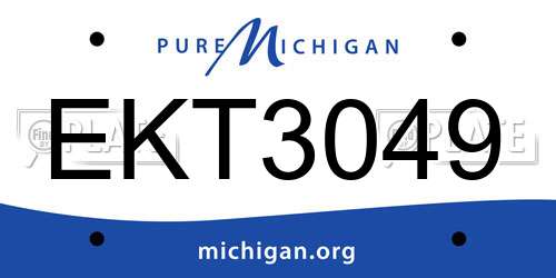 EKT3049 Michigan License Plate