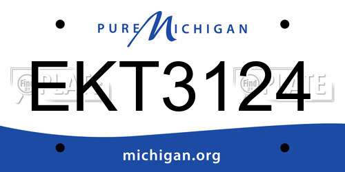 EKT3124 Michigan License Plate
