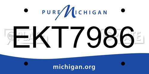 EKT7986 Michigan License Plate