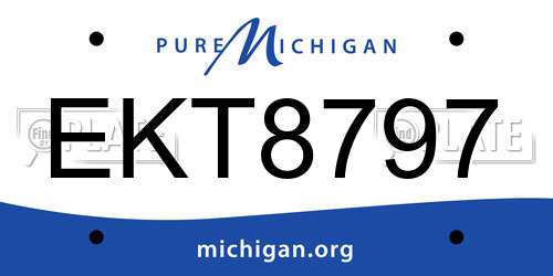 EKT8797 Michigan License Plate