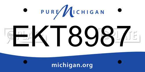 EKT8987 Michigan License Plate