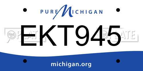 EKT945 Michigan License Plate