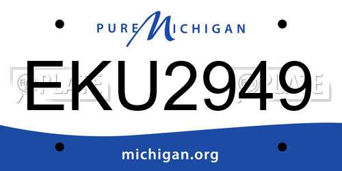 EKU2949 Michigan License Plate