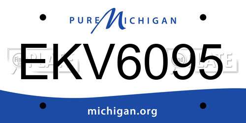 EKV6095 Michigan License Plate