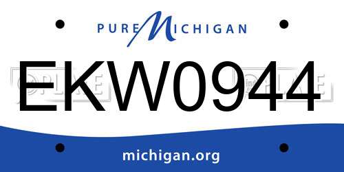 EKW0944 Michigan License Plate
