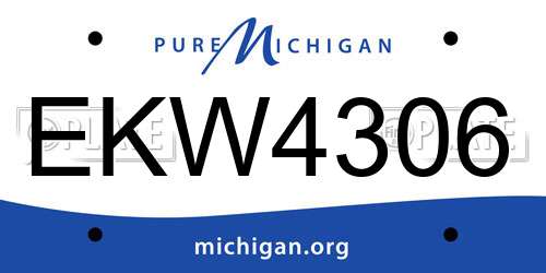 EKW4306 Michigan License Plate