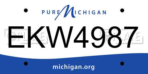 EKW4987 Michigan License Plate