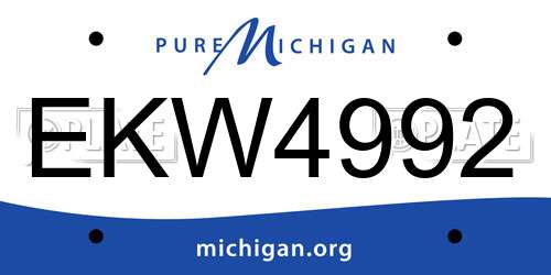 EKW4992 Michigan License Plate