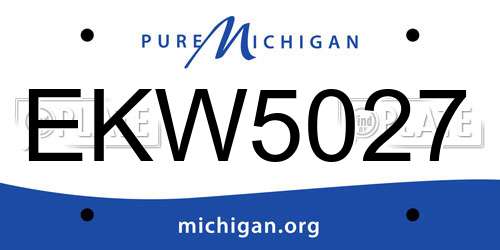 EKW5027 Michigan License Plate