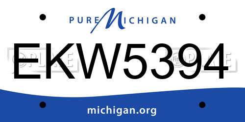 EKW5394 Michigan License Plate
