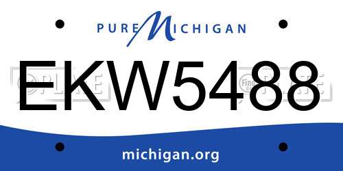 EKW5488 Michigan License Plate