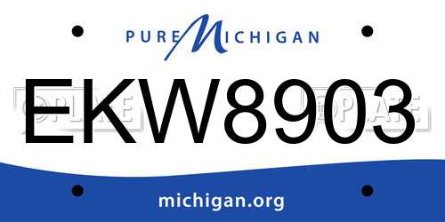 EKW8903 Michigan License Plate