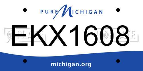 EKX1608 Michigan License Plate