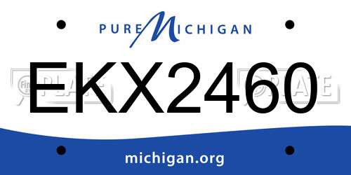 EKX2460 Michigan License Plate