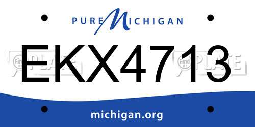 EKX4713 Michigan License Plate
