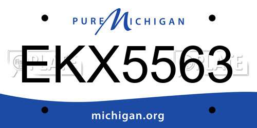 EKX5563 Michigan License Plate