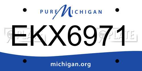 EKX6971 Michigan License Plate