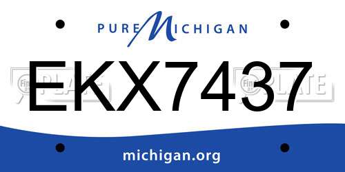 EKX7437 Michigan License Plate