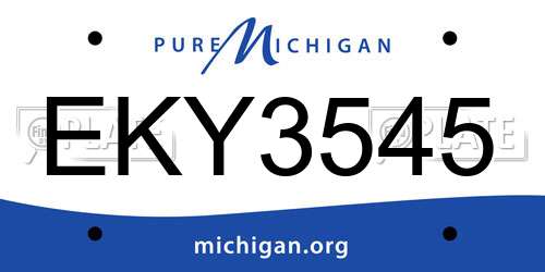 EKY3545 Michigan License Plate
