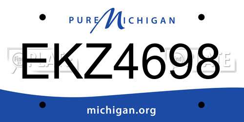 EKZ4698 Michigan License Plate