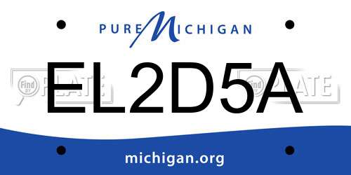 EL2D5A Michigan License Plate