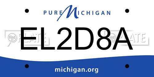 EL2D8A Michigan License Plate