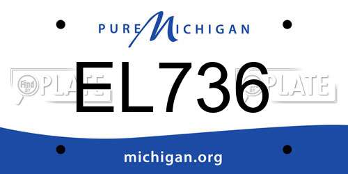 EL736 Michigan License Plate