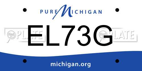 EL73G Michigan License Plate